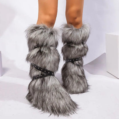 Faux Fur Snow Long Boots