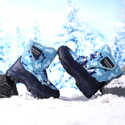 Snow Winter Plush Waterproof Fabric Non-Slip Rubber Sole Boots
