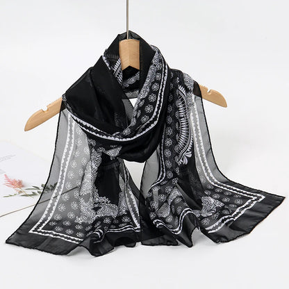 Chiffon Long Silk Scarf Turban
