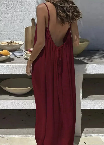 Strapless Backless Long Loose Sleepwear Maxi Dress Pajamas