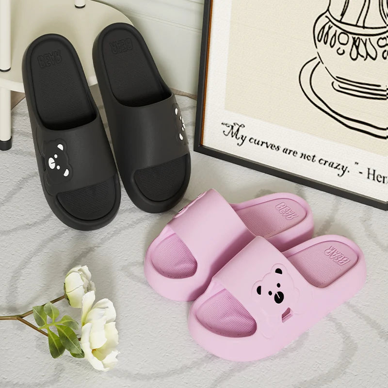 DANA Indoor Soft Sole Cartoon Bear Slippers