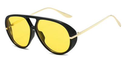 Oversized Punk Metal Double Bridge Sunglasses