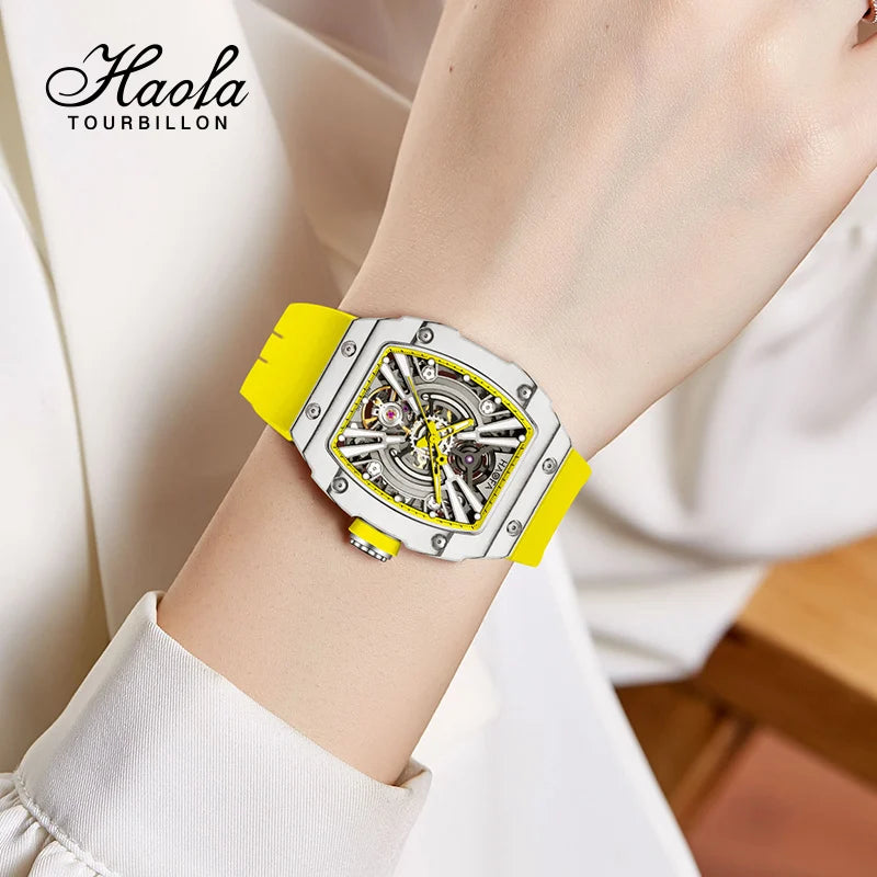3D Skeleton mechanical Ark series luminous sport carbon fiber case Watch