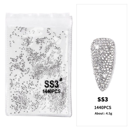 12Gird 3D Glass AB Crystal Nail Art Rhinestones Kit