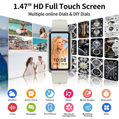 Fitness Tracker Watches with Heart Rate Monitor Sleep Tracker IP68 Waterproof Pedometer 1.47" Smart Watch