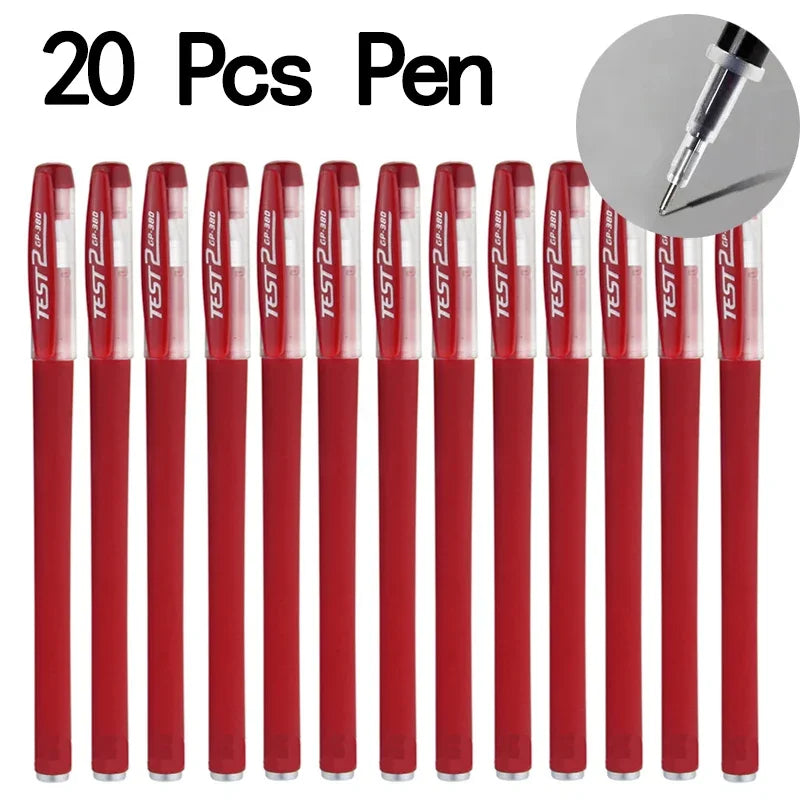 20/50 Pcs Gel pens Set Black Blue Red Refill Gel School