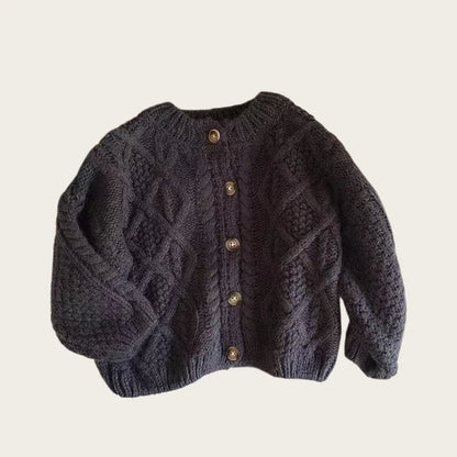 Single Breast Girls Brief Style Sweater 1-7Y