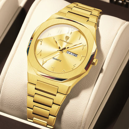 Elegant Quartz Stainless Steel Luxury Wristwatch