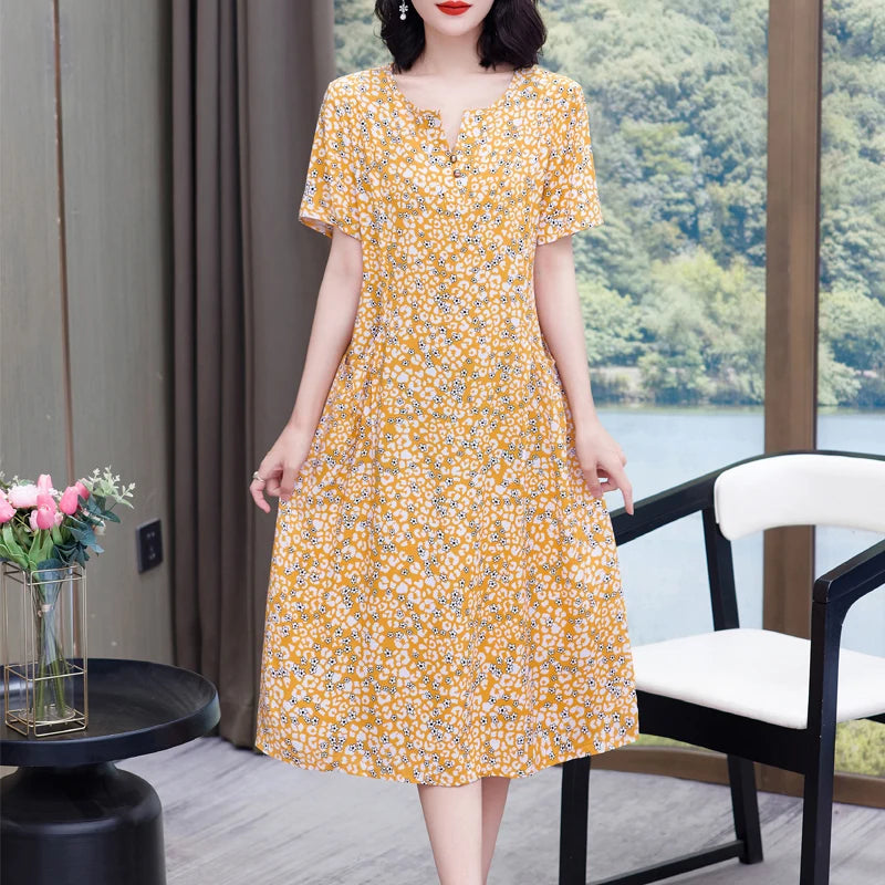 Bata informal de manga corta estilo boho, vestido largo