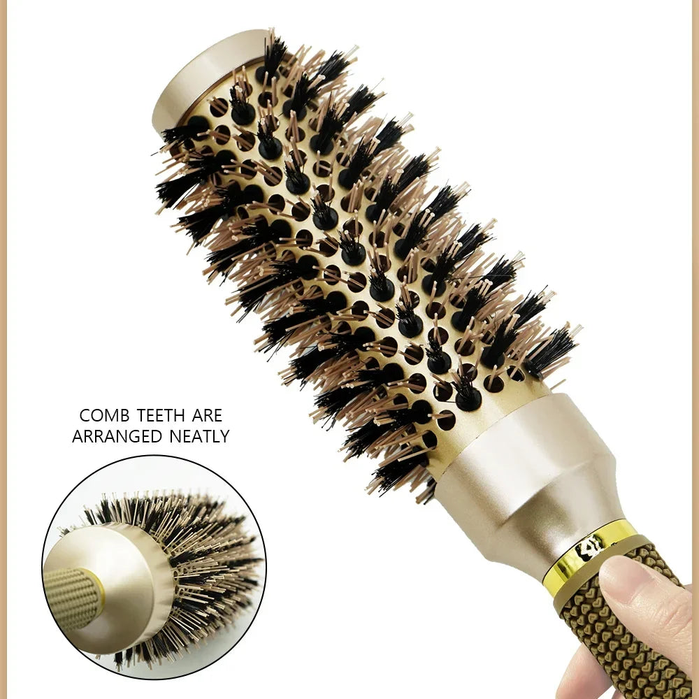 Aluminum Tube Round Barrel Hair Curling Brush