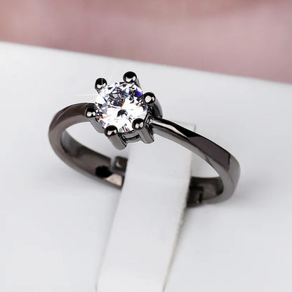 925 Sterling Silver Luxury White Bridal Ring 18K Gold Promise Love Rings