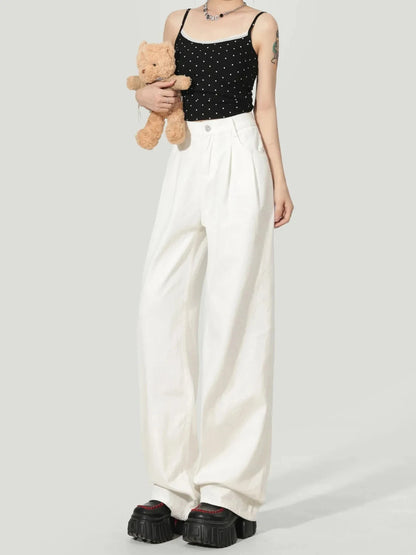 Y2K Korean Style High Waisted Wide Leg Jeans