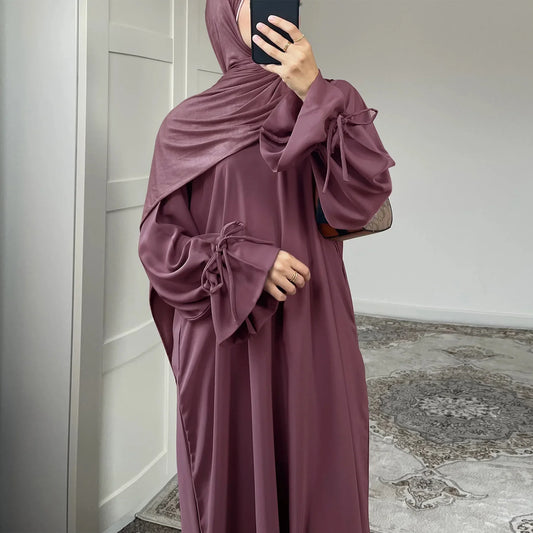 Muslim Abaya Bow Long Robe Kaftan