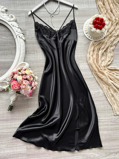 Sexy slit sexy lace patchwork Pyjama