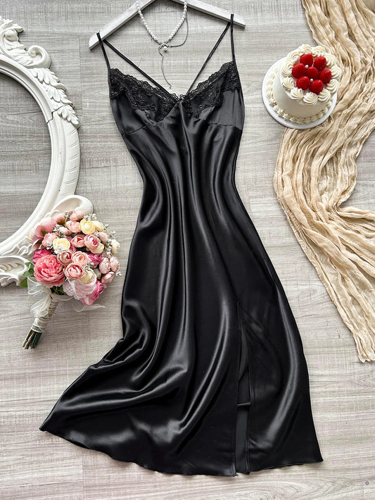 Sexy slit sexy lace patchwork Pyjama