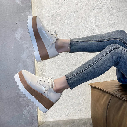 Flat Platform Slip on Moccains Casual Thick Sole Brogue Creepers Sneakers