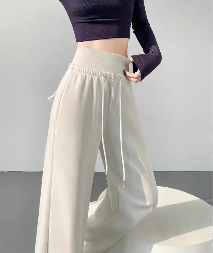 Sports slimming straight wide leg pants