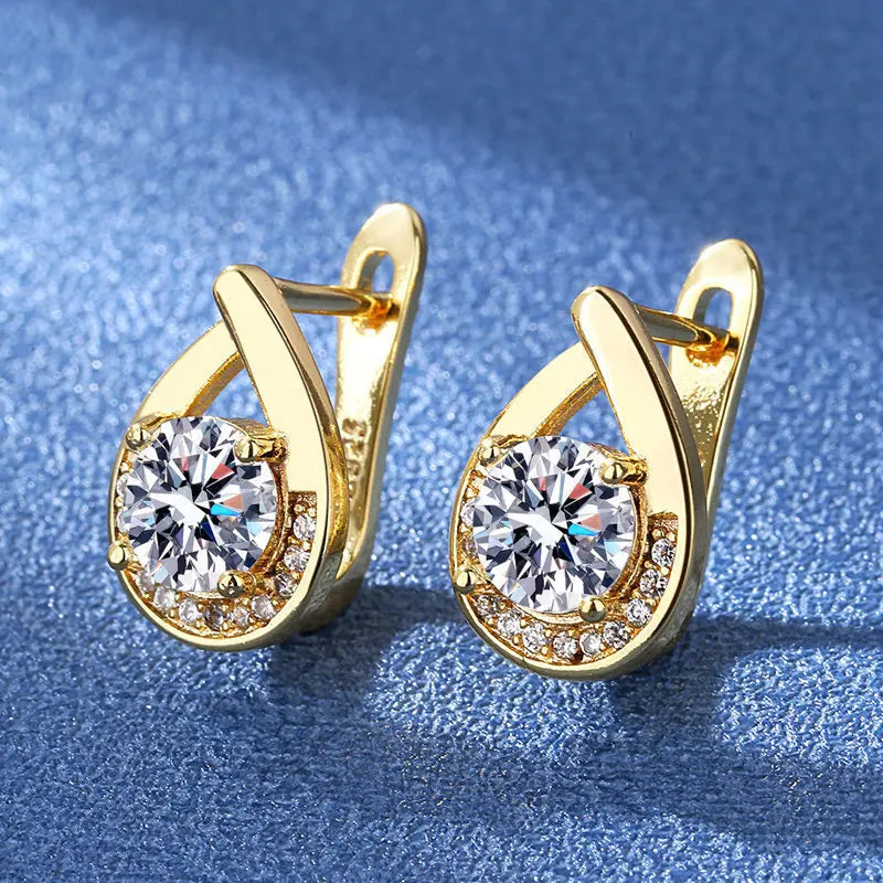 925 Silver Needle Princess Crystal Square Zircon Drop Earrings
