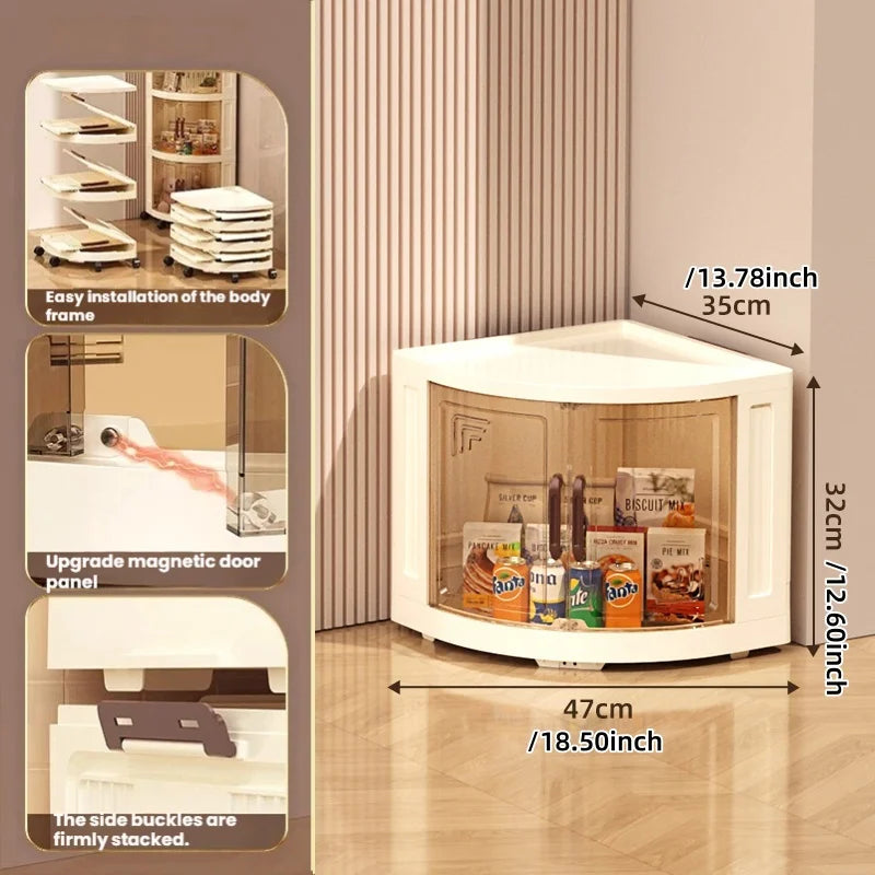 Plastic double-door foldable storage cabinet