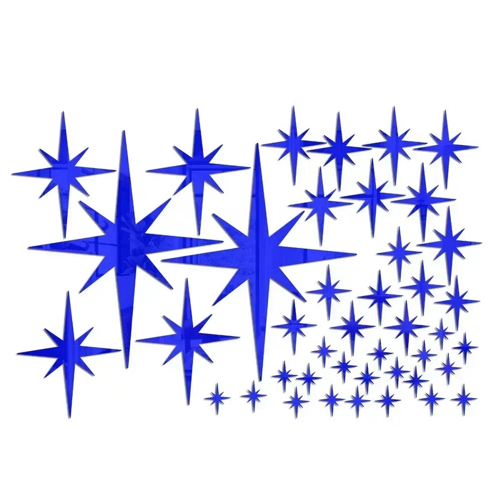 20/42pcs Acrylic Star Mirror Wall Stickers
