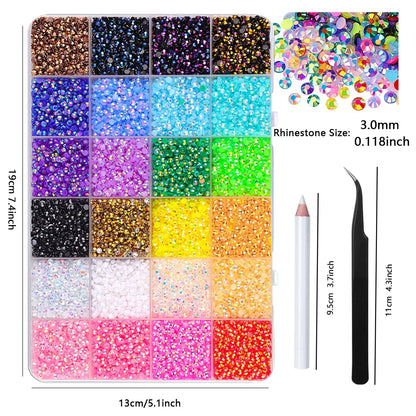 12000Pcs Resin Jelly Rhinestones Multicolor Nail Art