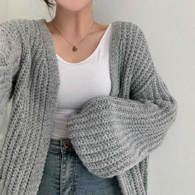 Chic Korean Short Cardigans Minimalist Sweater