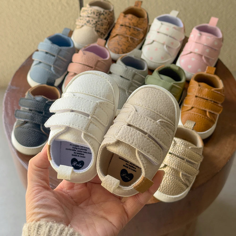 Leather Rubber Anti-slip Toddler First Walkers Shoes