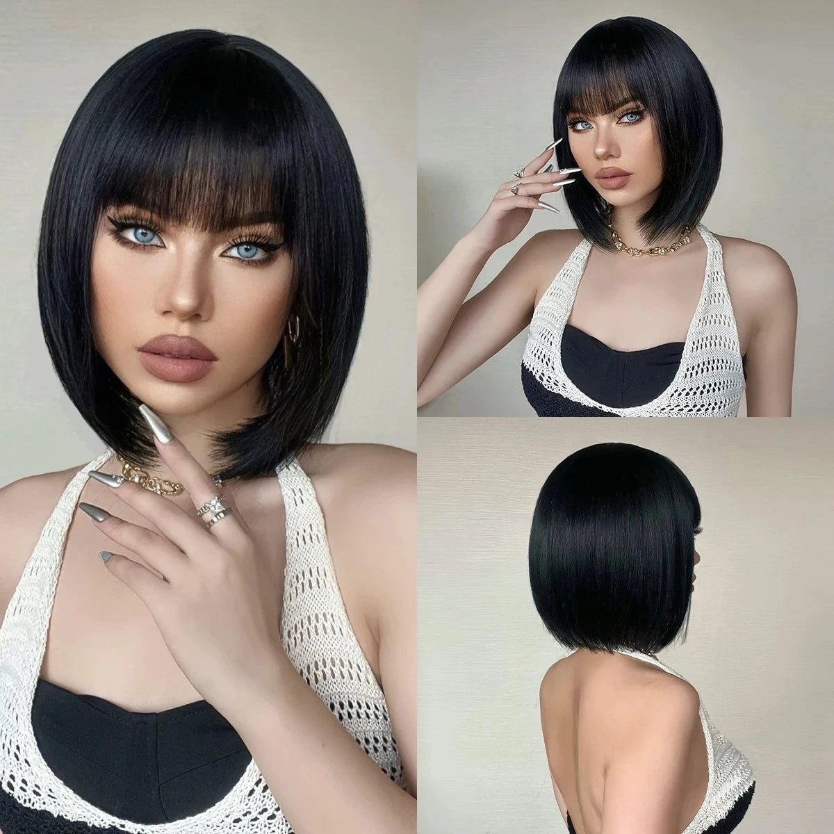Short Bob Burgundy Straight Synthetic Wig