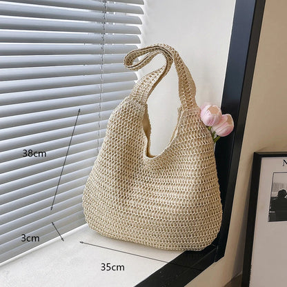 Casual Straw Woven Shoulder Wicker Handmade Beach Bag