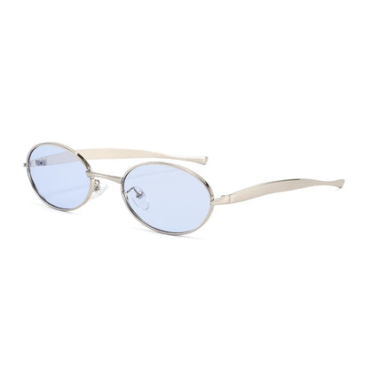 Oval Small Frame Unique Luxury Metal Sun Glasses