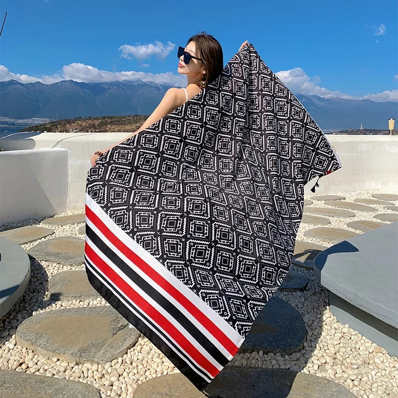 Travel Beach Sunscreen Scarva Bikini Large Shaw Swimsuit Cover-ups