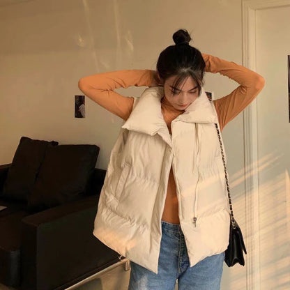 Short down Sleeveless Vest Warm Stand Collar Zipper Jacket