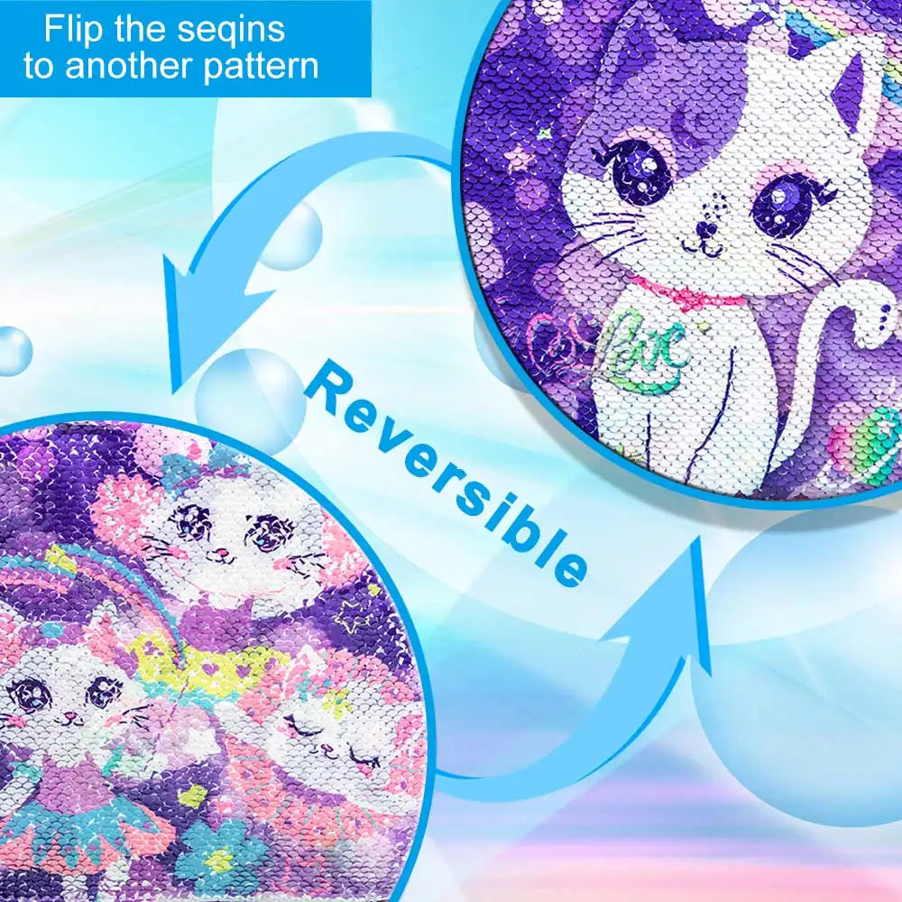 3PCS Rolling Backpack for Girls Kids Roller Wheels Bookbag