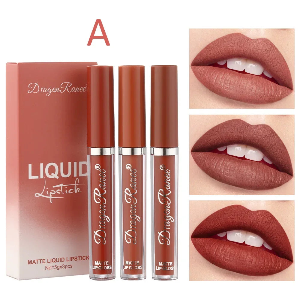 3 PCS Liquid Lipsticks Set Long Lasting Make Up