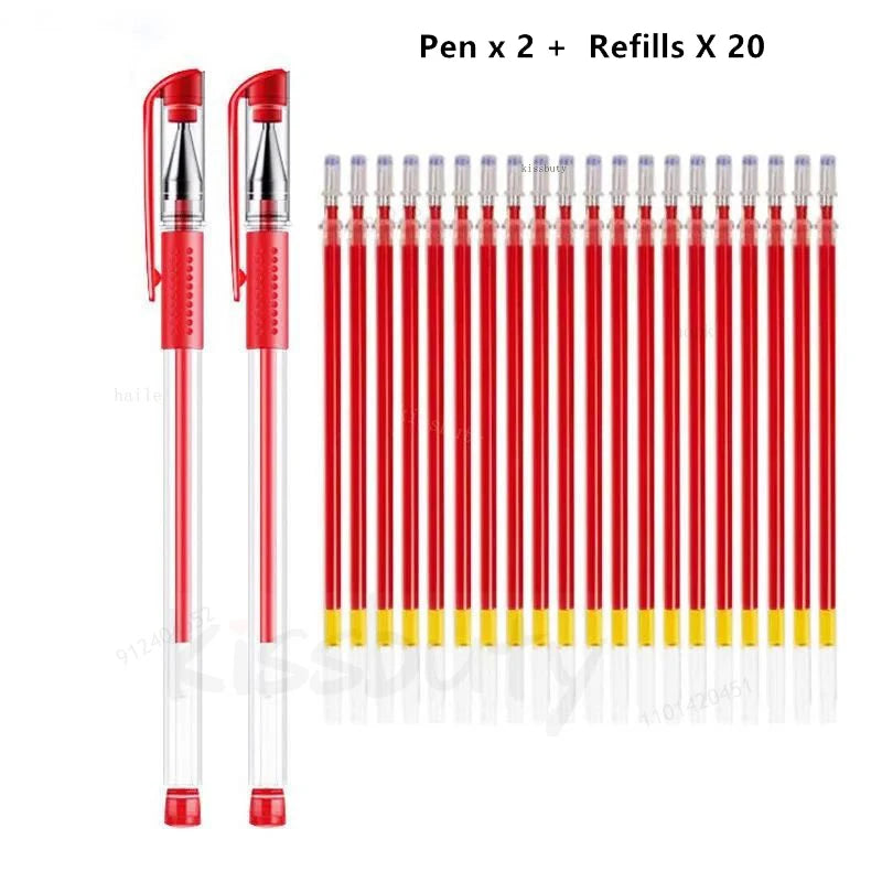 10/12/20/22Pcs Gel Pen Black/Blue ink 0.38/0.5/0.7mm Stationery