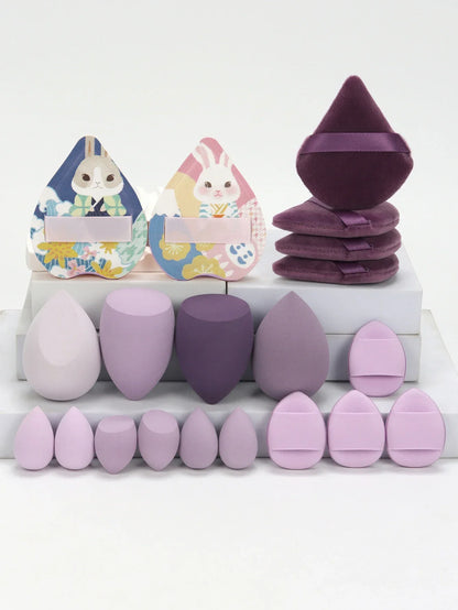20 Pcs Pink Makeup Sponge and Makeup Puff Set