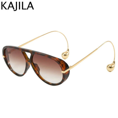 Oversized Pilot Oval Punk Sunglasses