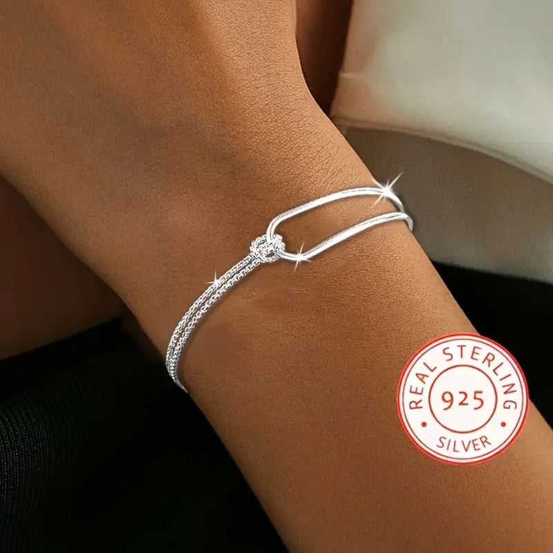 925 Silver Minimalist Geometric Bracelet