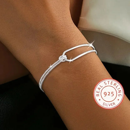 925 Silver Minimalist Geometric Bracelet