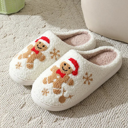 Christmas Cute Gingerbread Winter Warm Slippers