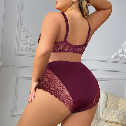 Thin Underwire Lingerie Plus Size Set