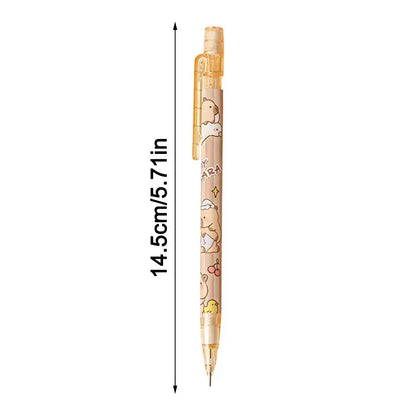6pcs 0.5mm Capybara Mechanical Pencil Press with Eraser Propelling