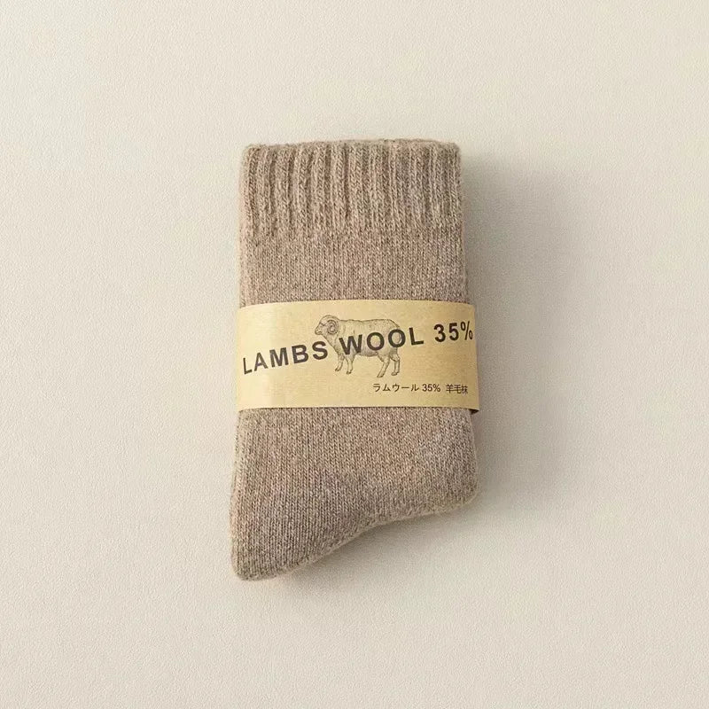 Winter 30% Wool Cashmere Warm Furry Sock Chic Solid Color Calf Sock