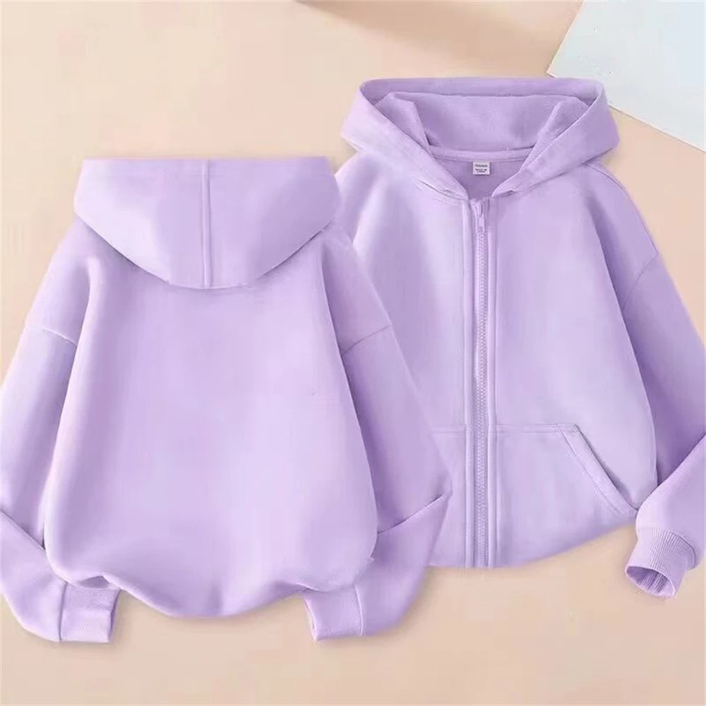 Zipper Style Hoodies Coat  Age 3-12 Kids Kawaii Sweatshirt