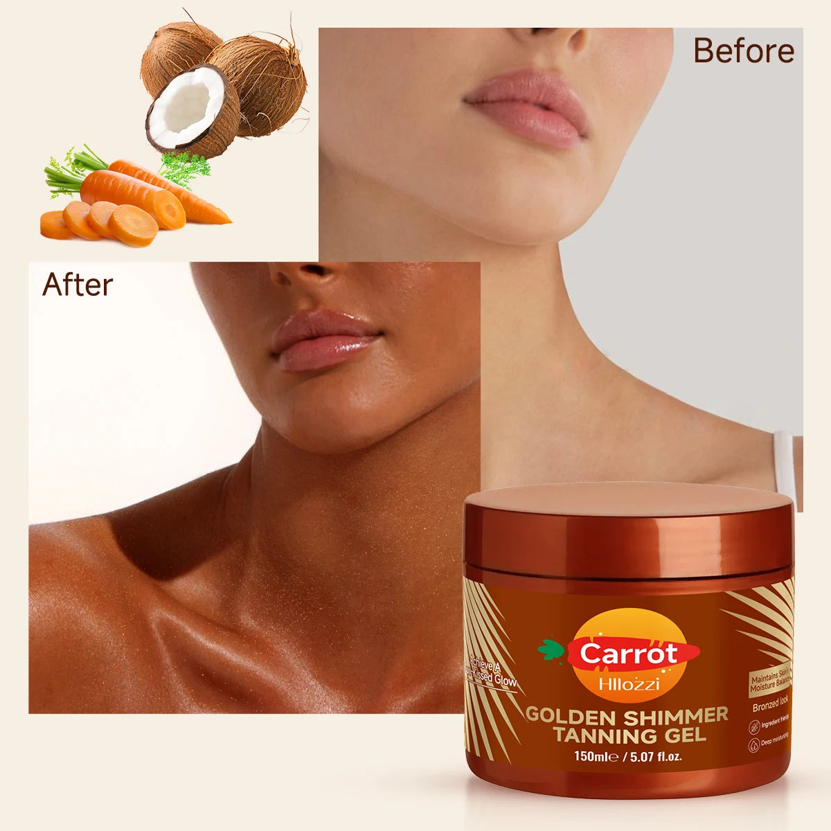 Carrot Golden Shimmer Sunless Tanning Lotion