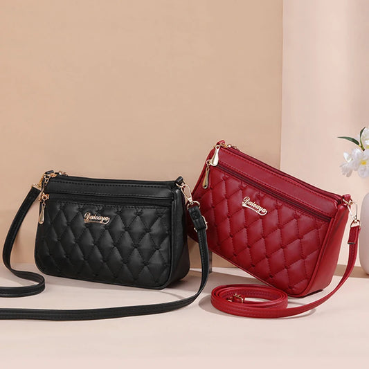 PU Leather Crossbody Large Capacity Embroidery Thread Small Handbags