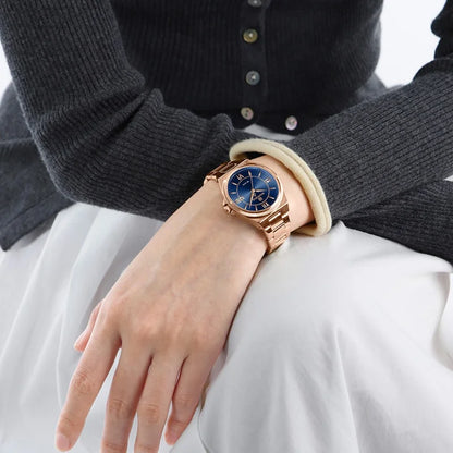Vintage Display Stainless Steel 3ATM Waterproof Elegant Quartz Watch