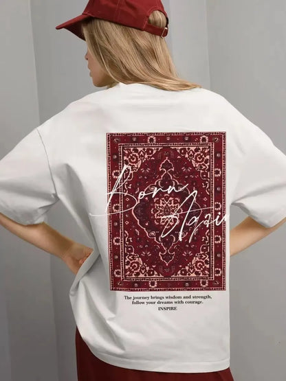 Graphic 100% Cotton Short Sleeve Oversized T-shirt