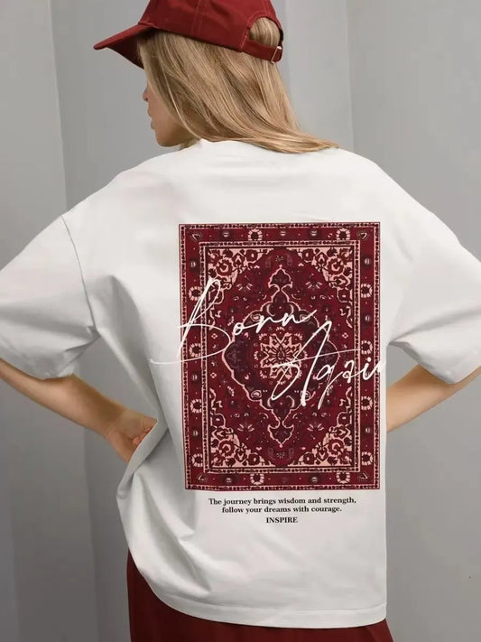 Graphic 100% Cotton Short Sleeve Oversized T-shirt