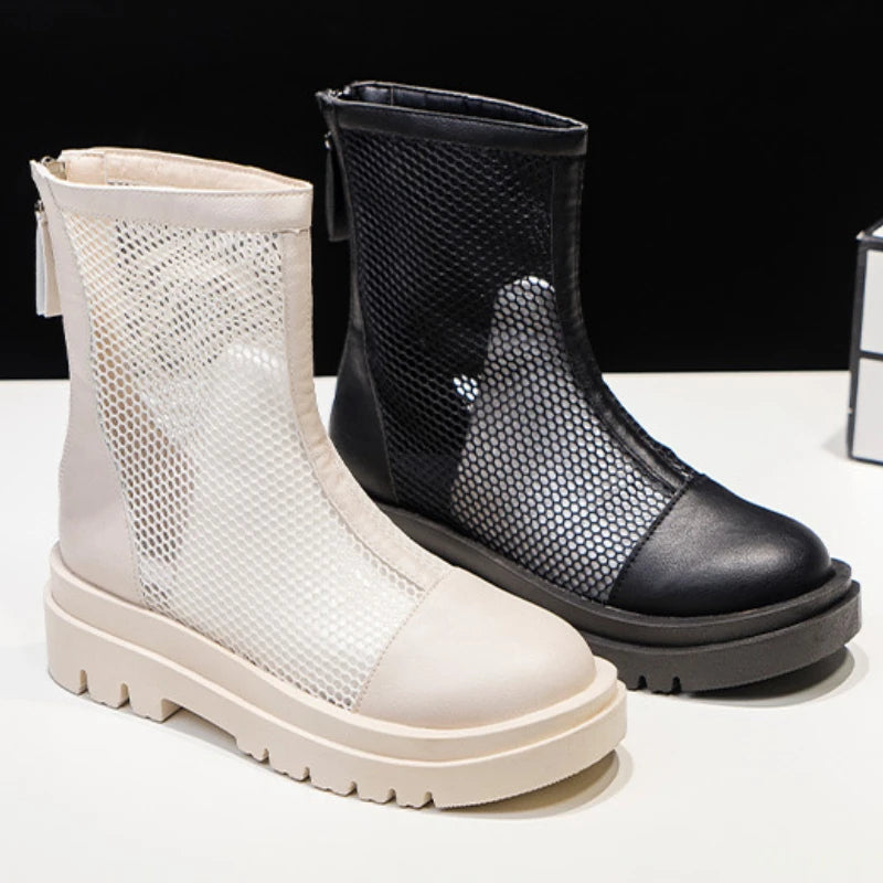 PU Large size Cool mesh Casual Boots